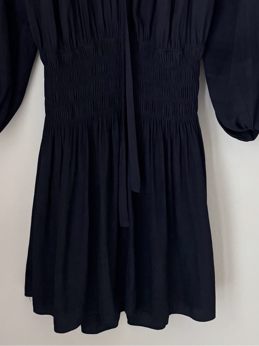 Ramy Brook Black Paris Long Sleeve Blouson Mini Dress Medium Minimalist - Picture 4 of 9